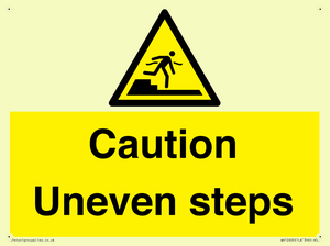 Caution Uneven steps